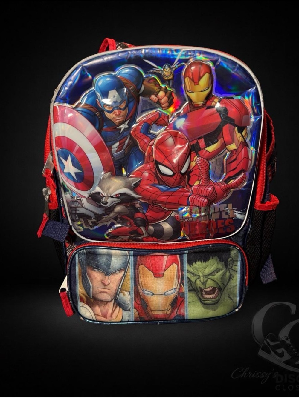 Marvel Kids Backpack in Red and Blue with Superhero Graphic